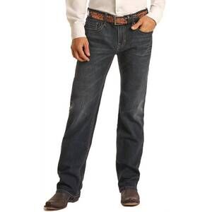 NEW ROCK & ROLL DENIM men's pistol jeans in dark indigo wash